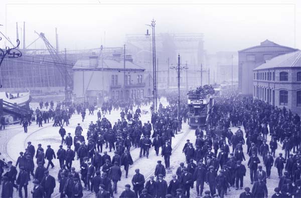 Belfast Titanic Workers Linen Union Tea Towel - Click Image to Close
