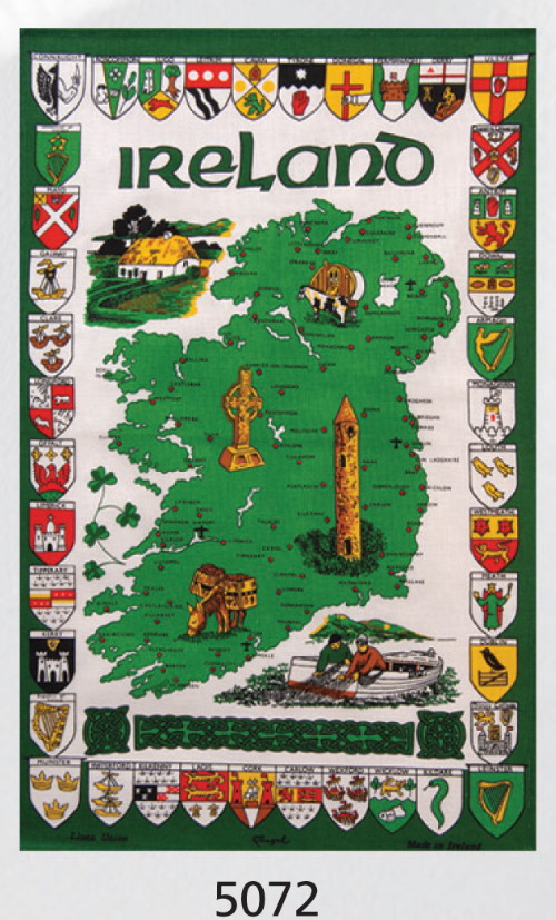 Map of Ireland Cotton Tea Towel