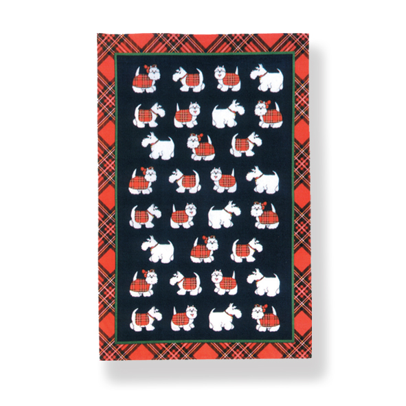 Tartan Terriers Cotton Tea Towel