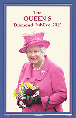 The Queen's Diamond Jubilee Cotton Tea Towel 2012 - Click Image to Close