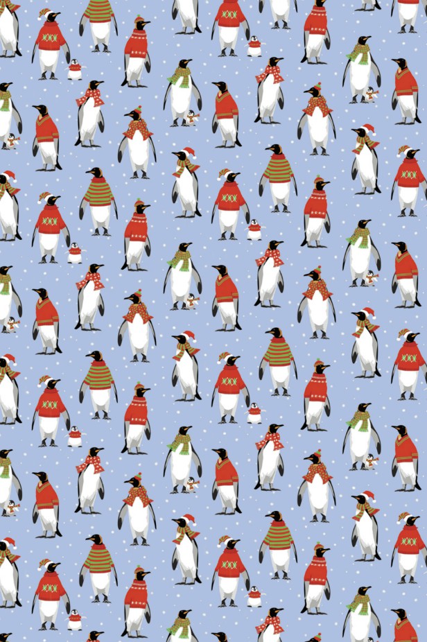 Cosy Penguins Cotton Tea Towel - Click Image to Close
